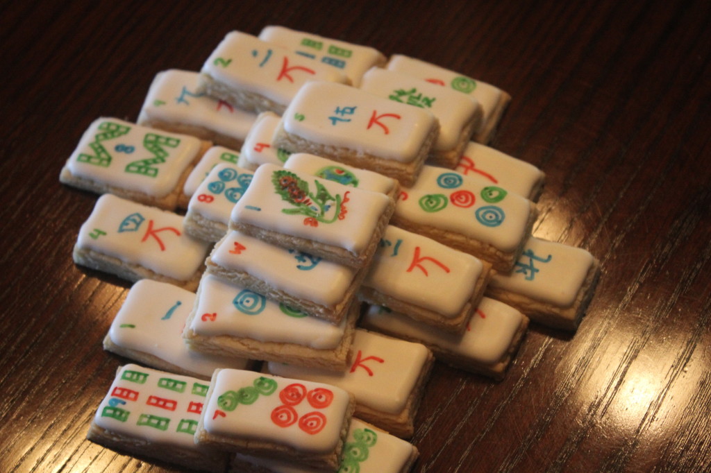 Stacked Mahjong Tile Cookies | SugaredAndIced.com