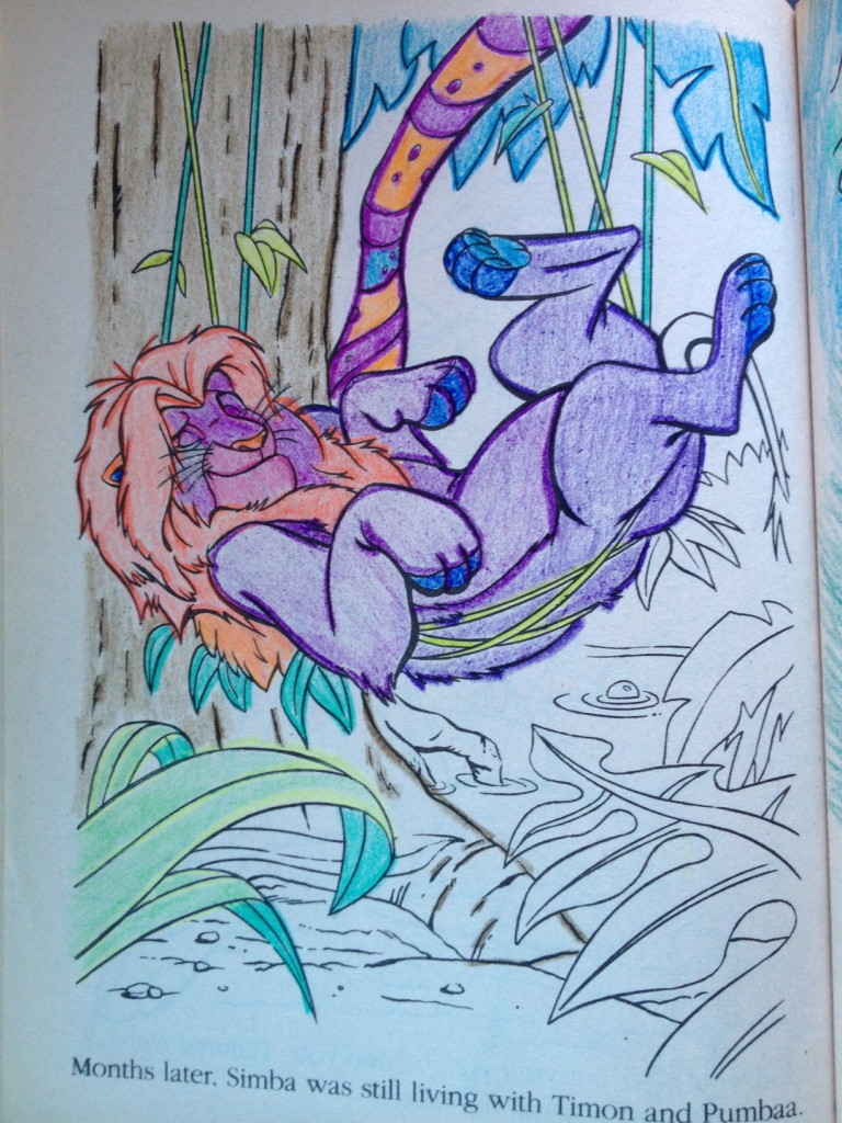 Lion King Coloring Book circa 1990 | SugaredAndIced.com